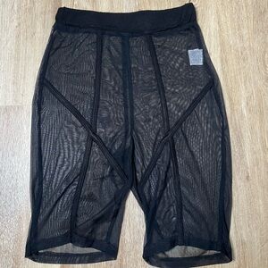 Black Sheer Biker Shorts